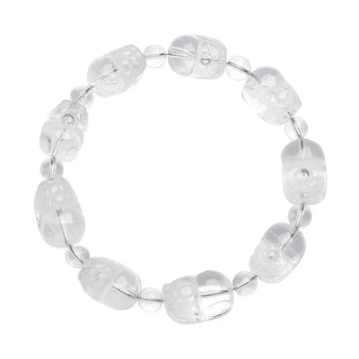 Buddha Padmasana White Phantom Carved Pi Xiu handmade Bracelet Buddha padmasana