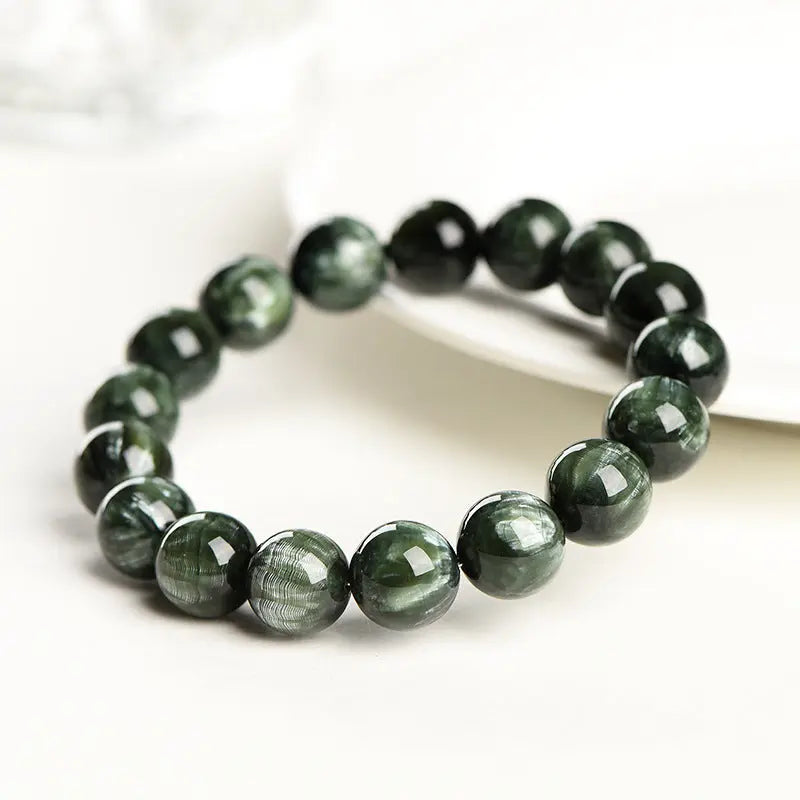Buddha Padmasana Seraphinite (Green Dragon Crystal)‌Bracelet Buddha padmasana