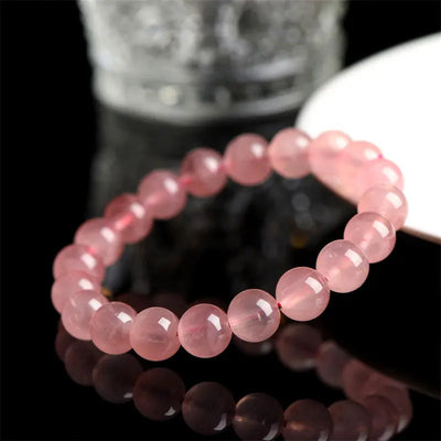 Buddha Padmasana Rose Quartz Beaded Bracelet Buddha padmasana