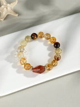 Load image into Gallery viewer, Buddha Padmasana Black Gold Super Seven Bracelet‌ Buddha padmasana