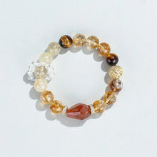 Load image into Gallery viewer, Buddha Padmasana Black Gold Super Seven Bracelet‌ Buddha padmasana