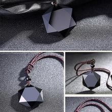 Load image into Gallery viewer, Buddha Padmasana Black Obsidian Talisman - Necklace for Protection Buddha padmasana
