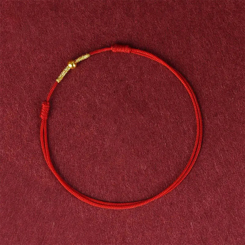Buddha Padmasana 925 Sterling Silver Golden Bead Protection Braided Rope Bracelet Anklet Buddha padmasana