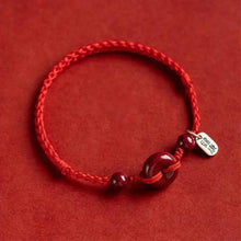 Load image into Gallery viewer, Buddha Padmasana Handmade Cinnabar Peace Buckle Safe and Healthy Charm Blessing String Bracelet Anklet Buddha padmasana