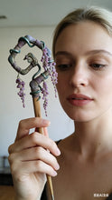 Load image into Gallery viewer, Wisteria Vine &amp; Star Ring Handcrafted Wand (2-in-1 Hairpin)