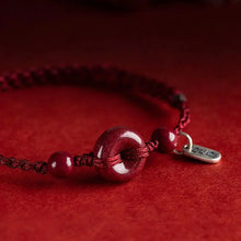 Load image into Gallery viewer, Buddha Padmasana Handmade Cinnabar Peace Buckle Safe and Healthy Charm Blessing String Bracelet Anklet Buddha padmasana
