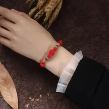 Load image into Gallery viewer, Buddha Padmasana Red String Jade Luck Fortune Knot Braided Couple Bracelet Buddha padmasana
