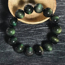 Load image into Gallery viewer, Buddha Padmasana Natural Green Eye Obsidian Wealth Bracelet - Buddha padmasana