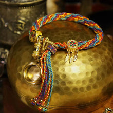 Load image into Gallery viewer, Buddha Padmasana Tibetan Om Mani Padme Hum Dreamcatcher Luck Colorful Reincarnation Knot String Bracelet Buddha padmasana