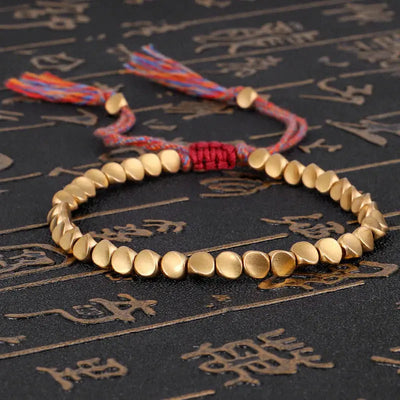 Buddha Padmasana Tibetan Copper Beads Healing Luck Bracelet - Buddha padmasana