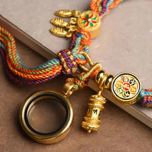 Load image into Gallery viewer, Buddha Padmasana Tibetan Om Mani Padme Hum Dreamcatcher Luck Colorful Reincarnation Knot String Bracelet Buddha padmasana