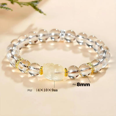 Buddha Padmasana Clear Quartz Pi Xiu handmade Bracelet Buddha padmasana