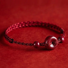 Load image into Gallery viewer, Buddha Padmasana Handmade Cinnabar Peace Buckle Safe and Healthy Charm Blessing String Bracelet Anklet Buddha padmasana