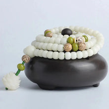 Load image into Gallery viewer, Buddha Padmasana White Jade Bodhi Lotus Mala Harmony Necklace Bracelet Buddha padmasana
