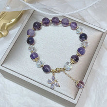 Load image into Gallery viewer, Buddha Padmasana Natural Amethyst Crystal Spiritual Butterfly Charm Bracelet Buddha padmasana