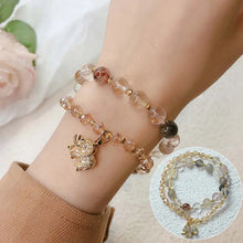 Load image into Gallery viewer, Buddha Padmasana Rose Quartz Elephant Healing Energy Charm Bracelet Buddha padmasana