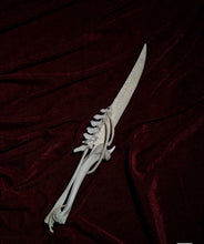 Load image into Gallery viewer, Handcrafted Bone Ritual Dagger, ethically sourced natural bone carving for witchcraft, Wicca, cosplay, gothic home decor, and occult collections. Custom orders available.