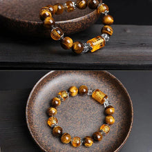 Load image into Gallery viewer, Buddha Padmasana Tiger Eye Bead Fortune Prosperity Bracelet - Buddha padmasana