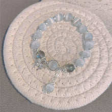 Load image into Gallery viewer, Buddha Padmasana Cat&#39;s Eye Moonstone Butterfly Star Charm Support Bracelet - Buddha padmasana